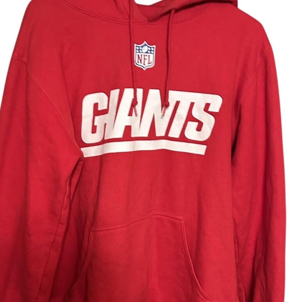 Reebok New York Giants NFL Hoodie Red Pullover Sweatshirt Mens Small